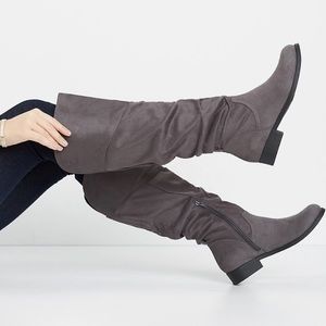 Maurices Charcoal Heeled Boots